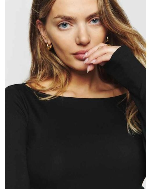 Reformation Black Wiley Knit Top