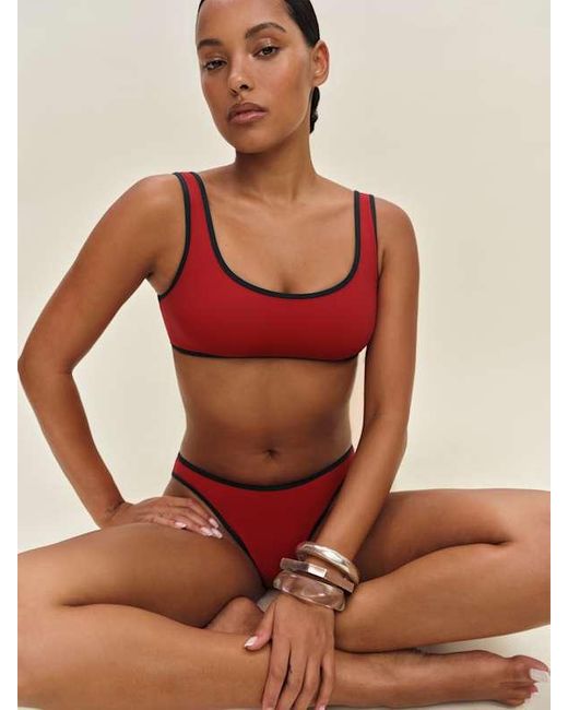 Reformation Red Vicky Bikini Top