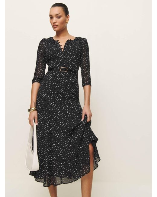 Reformation Black Mels Dress