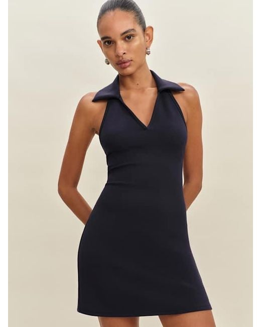 Reformation Blue Austine Knit Dress