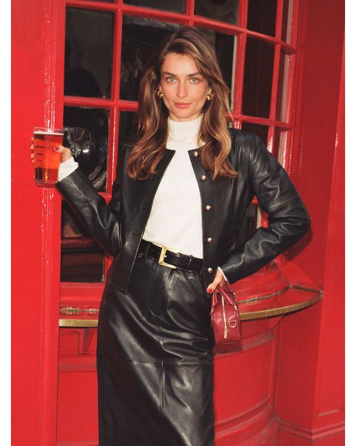 Reformation Red Veda Reed Leather Jacket