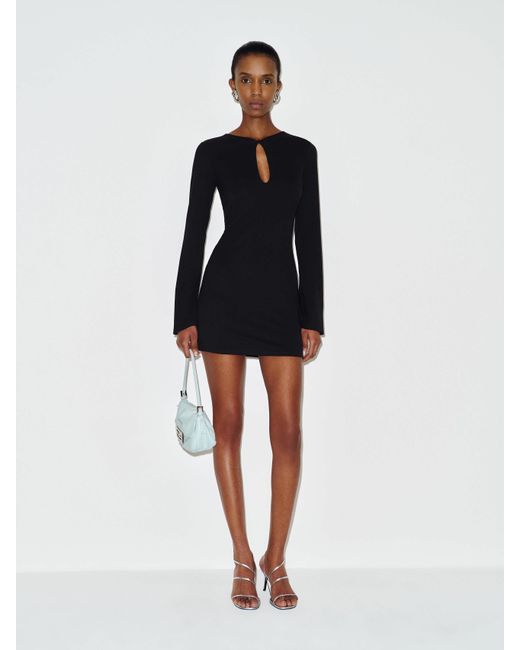 reformation black long sleeve dress Reformation Nemy Knit Dress | Black