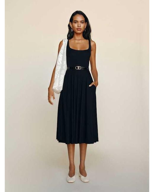 pink floor length bridesmaid dresses Black Stitched Flare Dress – BLANK