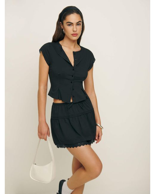 Reformation Blue Valetta Two Piece