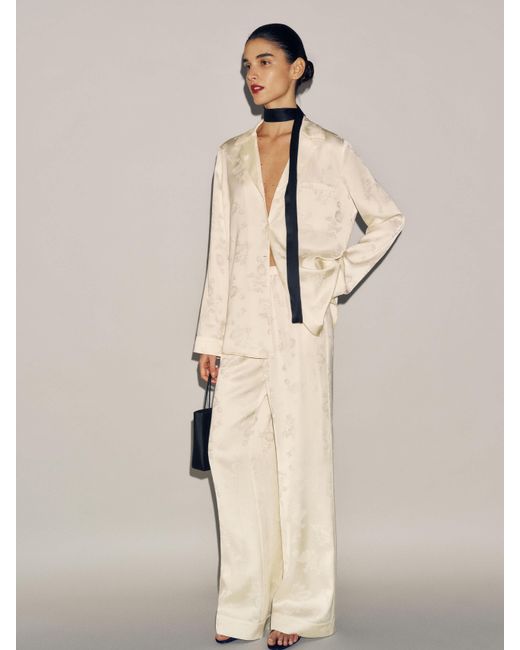 Reformation Natural Ella Silk Set Jacquard