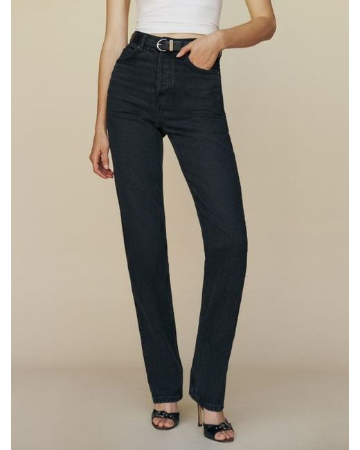 Reformation Natural Cynthia High Rise Straight Long Jeans
