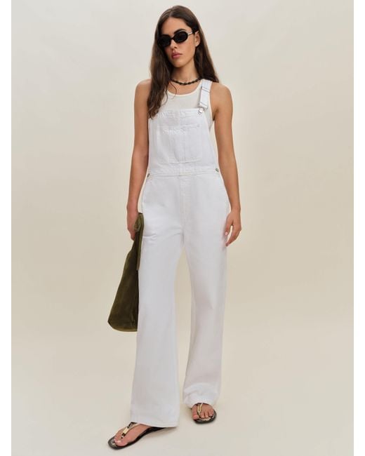 Reformation Natural Arlo Denim Overalls