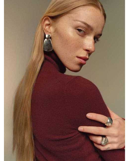 Reformation Brown Jett Cashmere Turtleneck