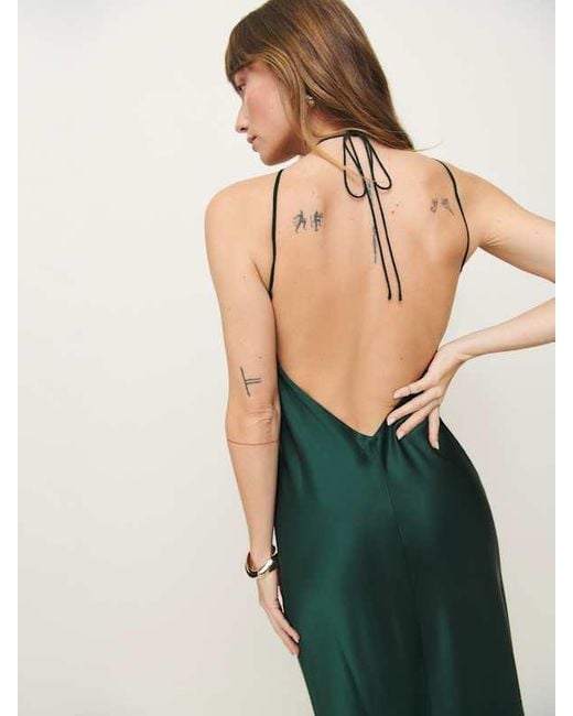 Reformation Green Zinna Dress