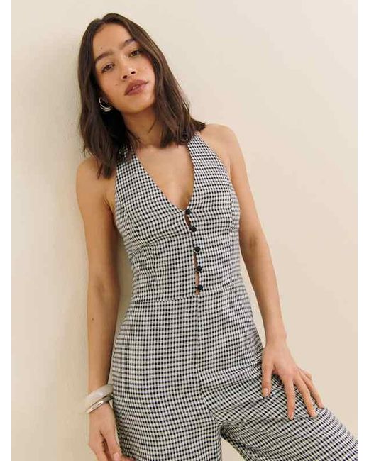 Reformation Natural Sofia Linen Jumpsuit