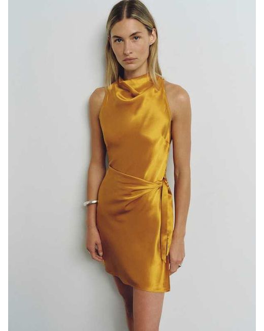 Reformation White Stelliana Silk Dress