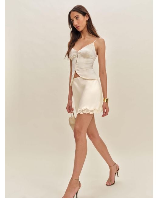 Reformation Natural Neera Satin Skirt 2