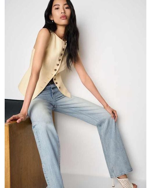 Reformation Blue Wilder Stretch High Rise Wide Leg Jeans