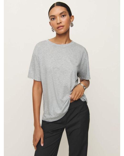 Reformation Gray Liam Oversized Tee