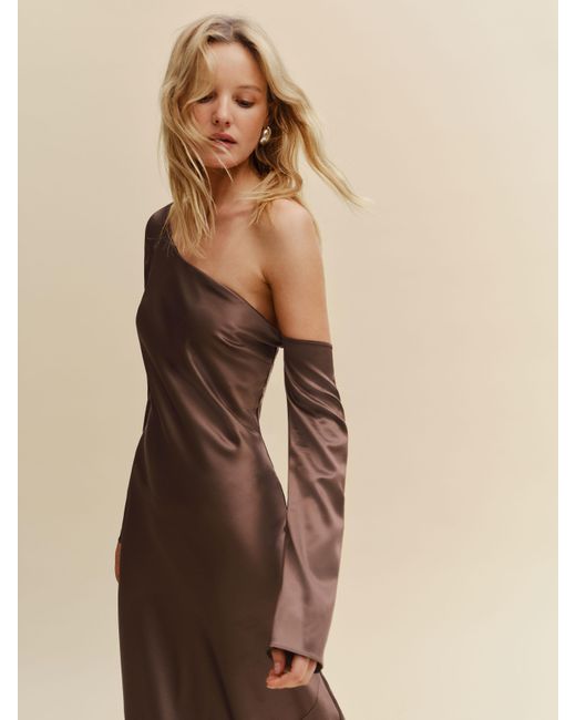 Reformation Natural Agustina Satin Dress