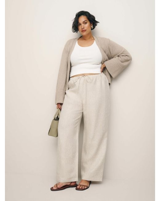Reformation Natural Olina Linen Pant Es