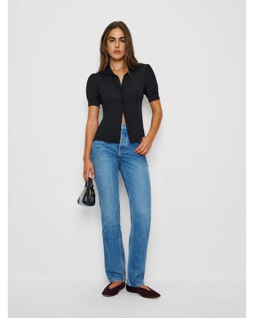 Reformation Blue Elani Top