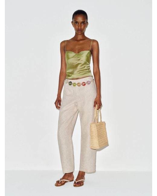 Reformation White Lilah Linen Pant