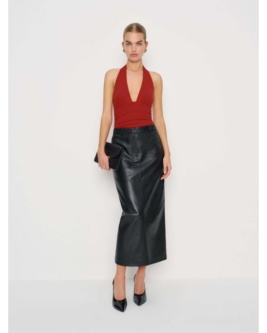 Reformation Red Kya Knit Bodysuit