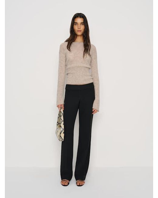 Reformation Natural Soren Sheer Alpaca Sweater Top