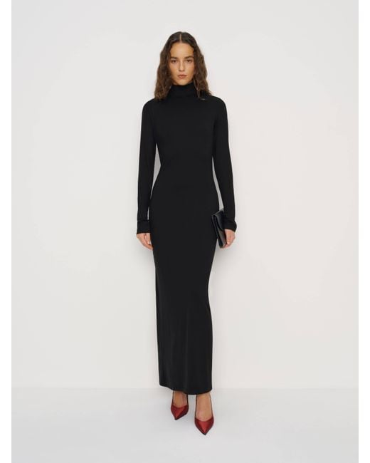 Reformation Women's Black Celina Knit Dress - ashbourne.org.uk