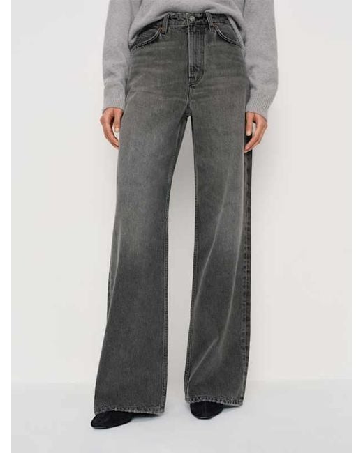 Reformation White Cary High Rise Slouchy Wide Leg Jeans Denim