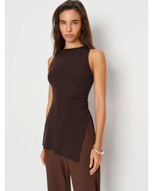 Reformation Brown Walker Knit Top