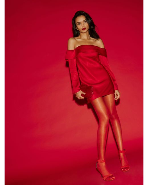 Reformation Red Maves Satin Dress