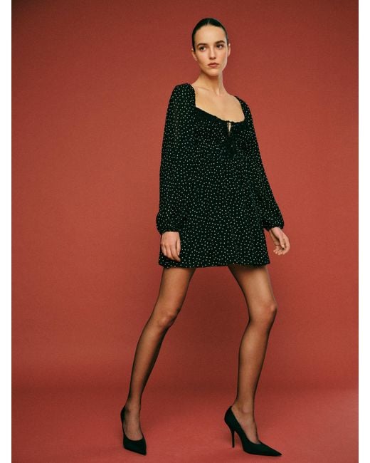 Reformation Black Emilia Dress Lace 2