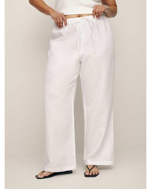 Reformation Natural Olina Linen Pant Es