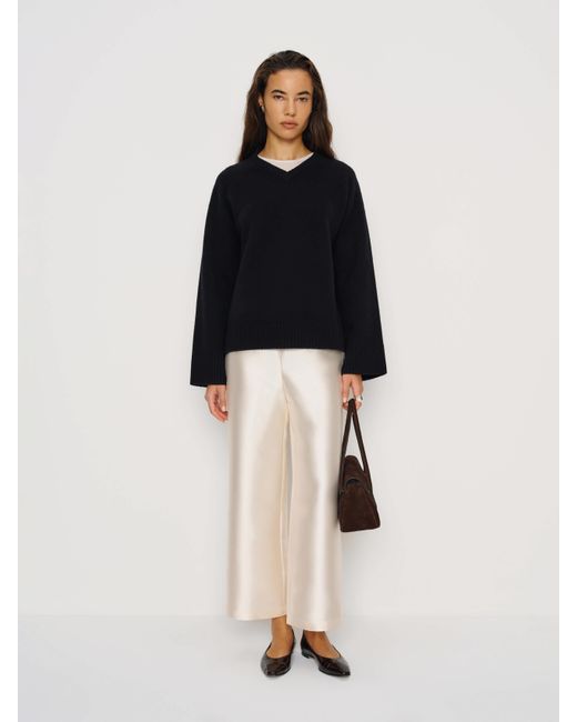 Reformation Black Beth Regenerative Wool V-Neck