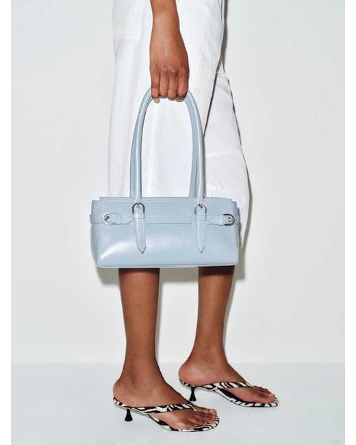 Reformation Blue Beatrice Shoulder Bag
