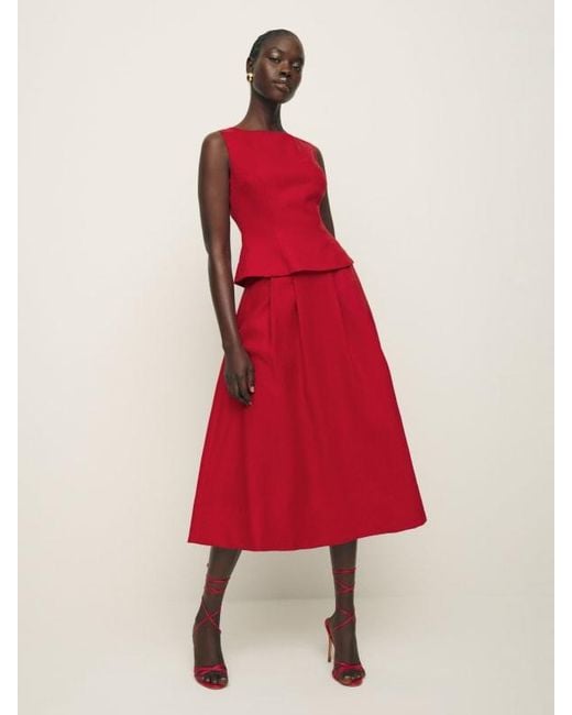 Reformation Red Moya Linen Two Piece
