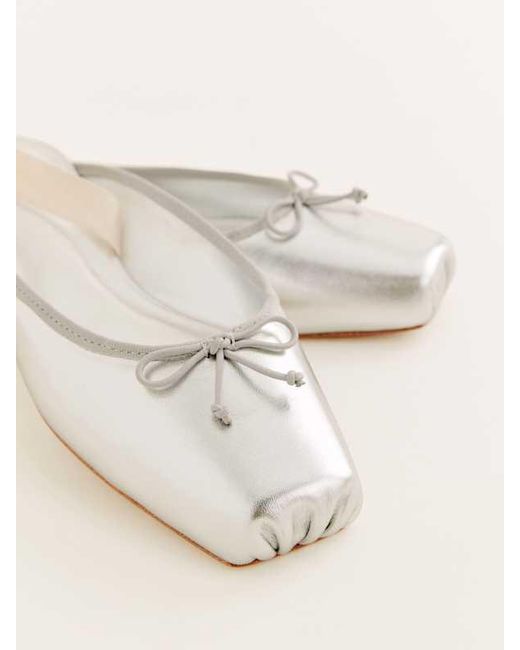 Reformation Natural Megan Lace Up Ballet Flat