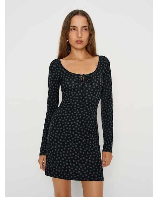 Reformation Black Maisie Knit Dress