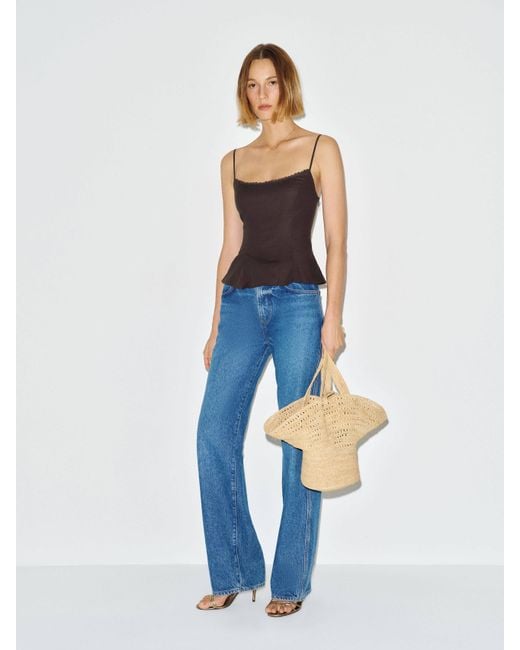 Reformation Blue Genevieve Top Lace 2