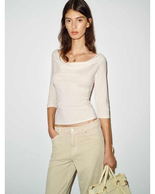 Reformation Natural Giselle Knit Top