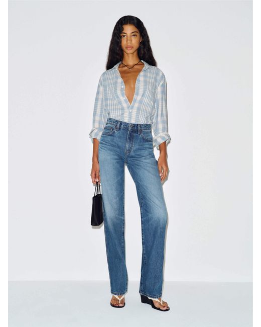 Reformation Blue Val 90S Mid Rise Straight Jeans Denim