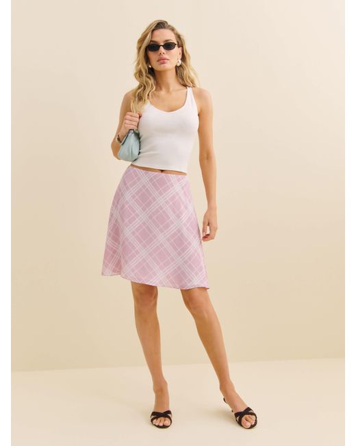 Reformation Pink Alena Low Waist Skirt