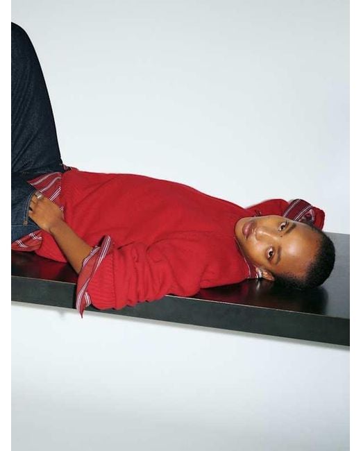 Reformation Red Beth Regenerative Wool V-Neck
