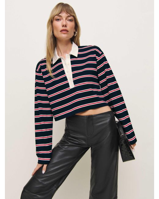 Reformation Blue Anna Rugby Shirt