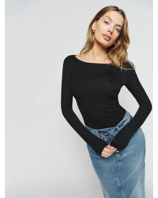 Reformation Black Wiley Knit Top