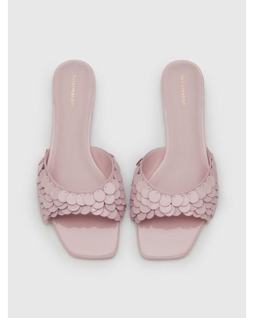 Reformation Pink Imogen Flat Sandal