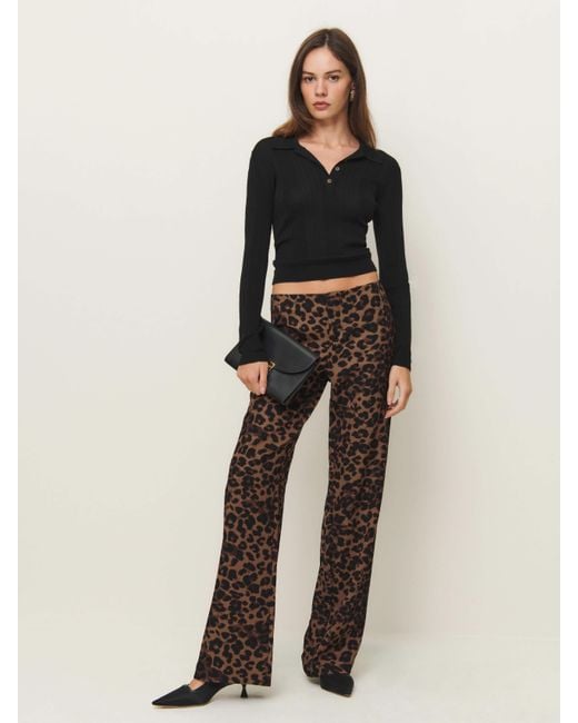 Reformation Black Vida Low Rise Pant