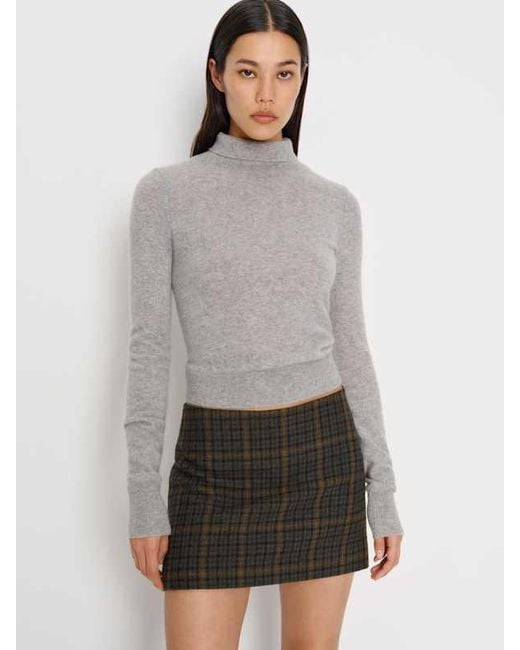 Reformation White Carla Low Waist Wool Skirt 0