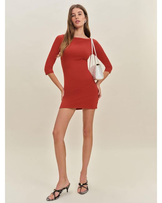 Reformation Red Rocky Knit Dress