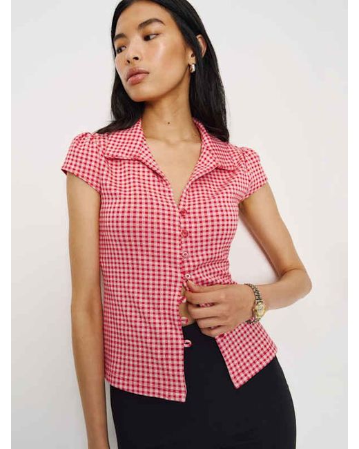Reformation Pink Jenna Knit Top