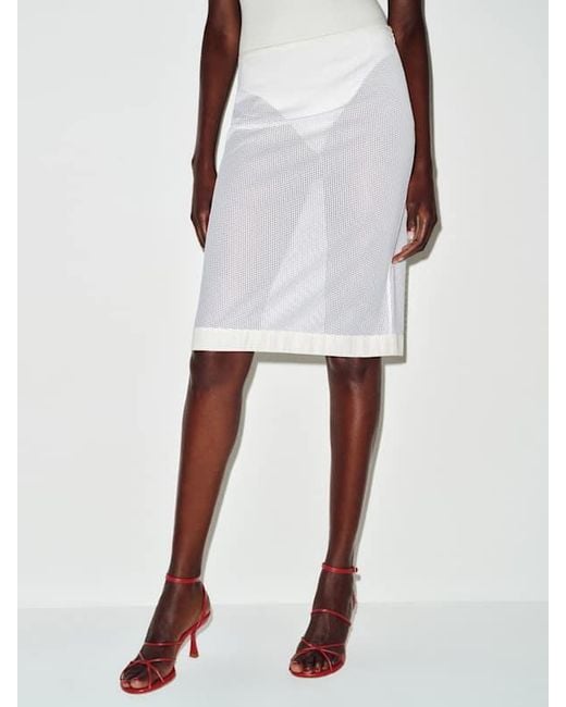 Reformation White Vintage Miu Miu Mesh Skirt