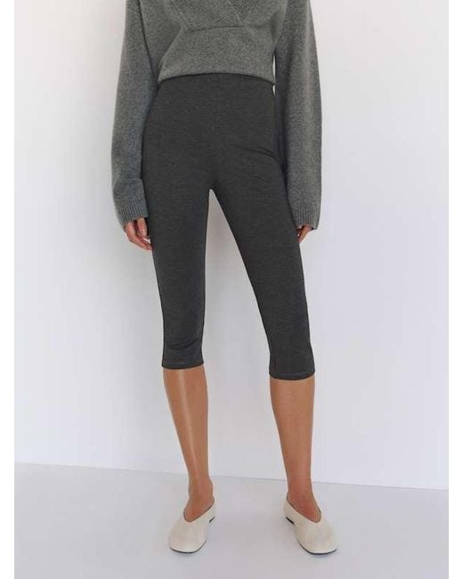 Reformation Gray Jill Cropped Knit Pant Heather