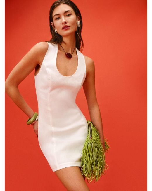 Reformation White Ara Linen Dress